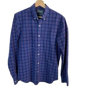 BONOBOS Plaid Shirt Mens Medium Slim Fit Button Up Long Sleeve‎ Business Casual
